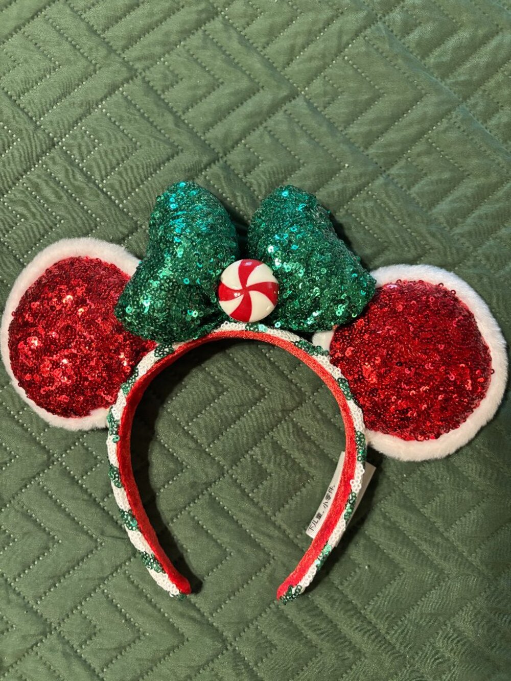 Disney Parks Christmas Peppermint Minnie Ears Headband